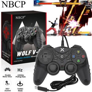 NBCP Black Wired Game Controller For Pc Windows Ps3 Android Plug And Play TV Box - Picture 1 of 13