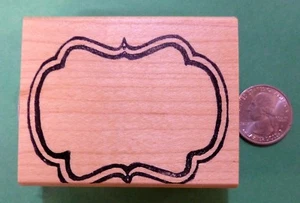 Mirror Frame Rubber Stamp, wood mounted - Picture 1 of 4