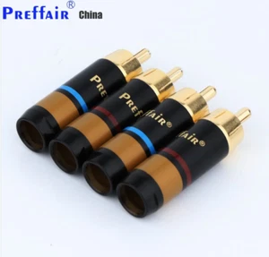 4PCS HIFI RCA Plugs Audio Coaxial Connectors Signal Wire Terminal Cables Adapter - Picture 1 of 5