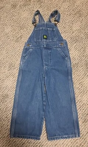 John Deere Farmer Kids Boys Girls 4T Denim Bib Overalls Farm Ranch Homesteading - Picture 1 of 11