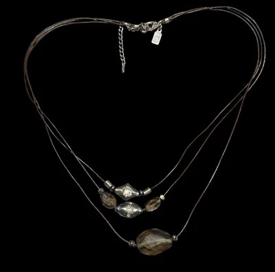 J.Jill Bohemian Hippie Glass And Metal Layered Pendant Necklace - Image 1 of 4