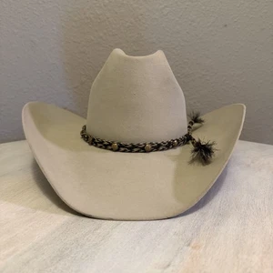 Resistol Vintage 8X Biber Kristall grau Rancher Cowboy Hut Größe 7 Western - Bild 1 von 23