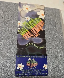 1996 Super Bowl XXX (30) NFL SUPERBOWL XXX PARTY INVITE TICKET - Picture 1 of 9