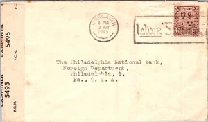 IRELAND 1945 WWII POSTAL CENSORED AIRMAIL COVER ADDR & POSTMARK - Picture 1 of 2