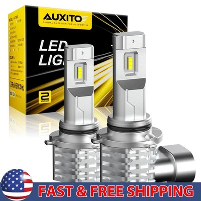 Pair 9006 LED Headlights Kit Combo Bulbs 6500K High Low Beam Super White Bright - Image 1 of 4