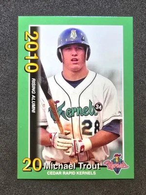 Mike Trout 2010 Cedar Rapids Kernels Rising Alumni #3 Pre Novato Liga Menor Foto 1 de 3