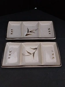 2 rechteckige geteilte Teller - Sushi Set 7,75 cm lang - Bild 1 von 3