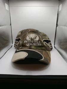 Whitetails Unlimited Strapback Hat Camo Camouflage Deer Hunting Embroidered Brim - Picture 1 of 5
