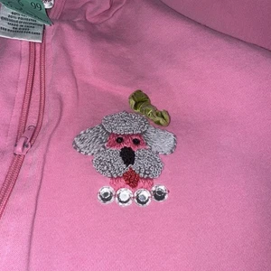 Quacker Factory Pink Jacket W’s 2X Plus Full Zip Hoodie Poodle Embellished Bead - Picture 1 of 10