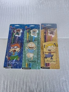 RUGRATS PENCILS Angelica Tommy Chuckie Nickelodeon 1997 New 3 Packs - Picture 1 of 11