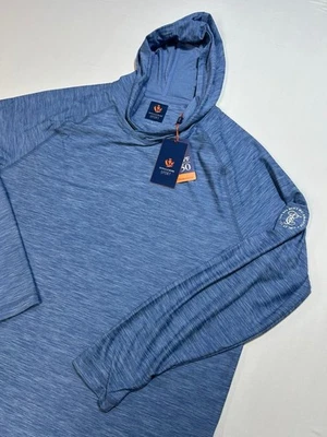 NOVO Donald Ross SPORT Masculino Grande - Pulôver AZUL com Capuz - Logotipo NYS Mid Am - Imagem 1 de 4