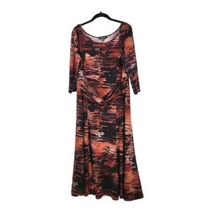 Perceptions New York Kleid XL Abstrakt Artsy Lang Rustikal Western Boho Prärie - Bild 1 von 11