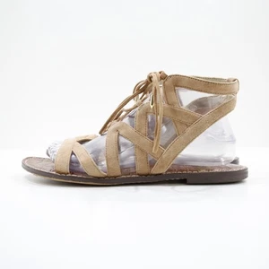 Sam Edelman Gemma Tan Leather Lightweight Flat Gladiator Sandals - 9 - Picture 1 of 7