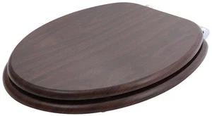 sanicomfort WC Toiletten Klo Sitz Deckel Brille Softclose Holz dunkel foliert - Bild 1 von 5