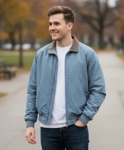 Cherokee Markenjacke Herren Large Full Zip Jacke Fleecefutter 3 Taschen blau - Bild 1 von 11