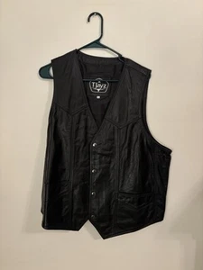 TJAYS BRAND HERREN SCHWARZE LEDERWESTE VORNE - XL - Bild 1 von 3