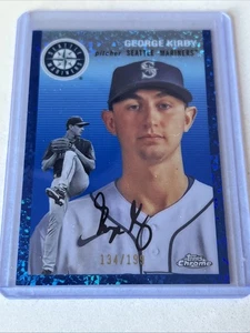 2023 Topps Chrome Platinum George Kirby Blue Mini Diamond / 199 Mariners - Foto 1 di 2