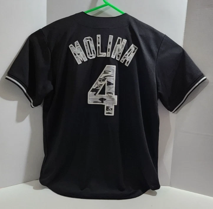 Yadier Molina St. Louis Cardinals Majestic Men XL Black Camo Jersey MLB Genuine - Image 1 of 4