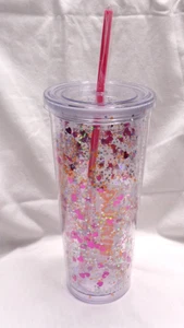 2023 I LOVE DUNKIN' DONUTS 24oz Tumbler Tasse mit Strohhalm VALENTINSTAG ~ NEU! - Bild 1 von 7