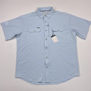 Poncho Shirt Men’s Large Button Up Magnetic Buttons Co Logo NWT Short Sleeve - Picture 1 of 9