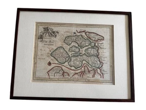 Antique 1767 Map Of Zelande, Hand Colored, Framed - Picture 1 of 14