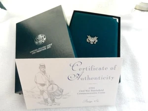 1995 PRESTIGE SET *CIVIL WAR BATTLEFIELD* COMMEMORATIVE COINS, IN BOX  - Picture 1 of 9