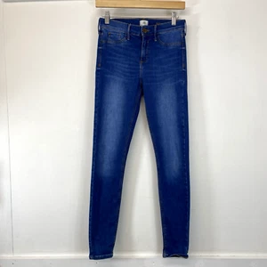 Women's River Island Molly Blue Skinny Jeans - Size 8 - Picture 1 of 10