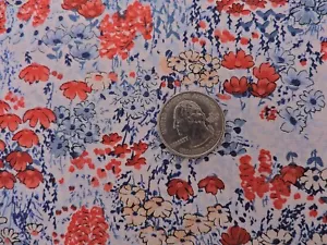 100% Cotton Fabric Little Flowers of Spring on White - By the Yard - Picture 1 of 3