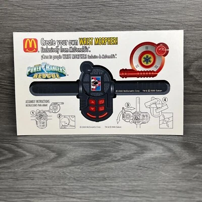 Tarjeta sin perforar Happy Meal Power Rangers Wrist Morpher plegable McDonalds 2000 Foto 1 de 4