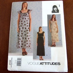 Vogue Attitudes Design By Anna Sui Sewing Pattern 2132 Dress Size Womens 6 to 10 - Picture 1 of 3