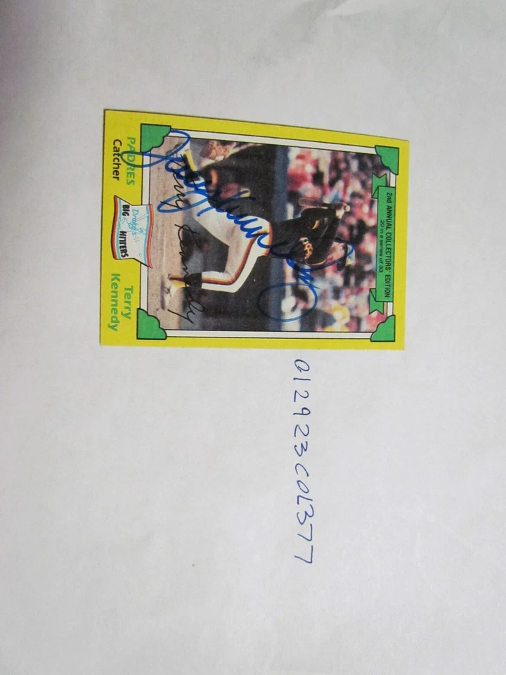 1982 Drakes Terry Kennedy signed Baseball Trading Card - Image 1 of 3