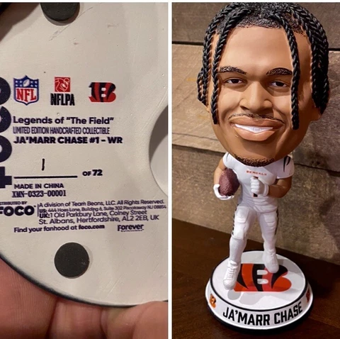 Cincinnati Bengals JA’MARR CHASE Foco “BIG HEAD” Bobblehead VARIANT LOW # 1/72 Cover