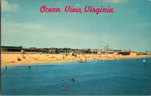 Postal Ocean View Parque de Atracciones Norfolk Virginia Cromo Sin Publicar - Imagen 1 de 2
