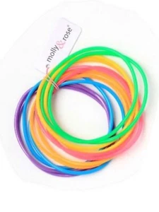 12 Mädchen mehrfarbige Neon hell Jelly Armreifen Armbänder - Bild 1 von 3