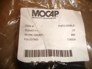 Menge (100) MOCAP 2" Polypropylen Aufhänger Stecker PHP.750BLK (4 Beutel à 25) Neu aus altem Lagerbestand - Bild 1 von 6