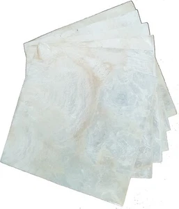East-J Capiz Shell Square Coasters, Set of 6 - Picture 1 of 4