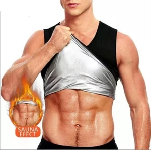 Men Sweat Sauna Waist Trainer Thermal Shirt Weight Loss Tank Tops Body Shaper US - Picture 1 of 18