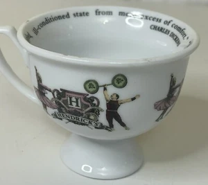 Hendricks Charles Dickens inscription gin cup and saucer . - Picture 1 of 6