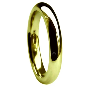 4mm 18ct Yellow Gold Wedding Rings Court Comfort Fit Extra Heavy Bands UK HM H-Z - Picture 1 of 5