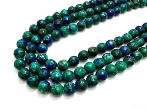 Perline pietre preziose tonde 8 mm diaspro verde blu sfaccettate RNF132-2 - Foto 1 di 3