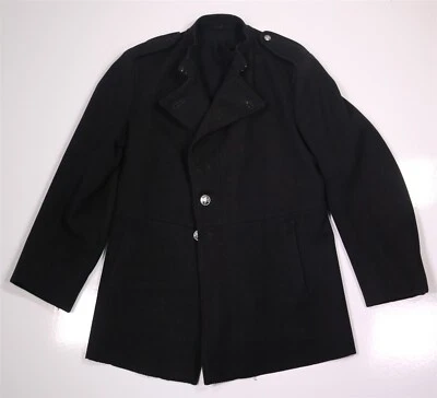 Vintage British NFS Fire Coat 36 Small Navy Wool Pea Coat Manclark & Son - Image 1 of 4