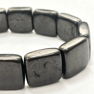 Shungite bracelet EGOIST MALE 13 SQUARE beads EMF protection Russia - Image 1 of 3