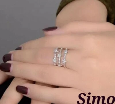 ANELLO DONNA ARGENTO STELLA ZIRCONE STAR FASCIA REGOLABILE LUCE REGALO SCONTI  - Immagine 1 di 3