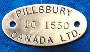 piatto cassa ovale vintage antico Pillsbury CANADA LTD metallo acciaio 10 1550 - Foto 1 di 2