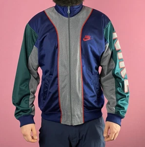 90s Nike Big Spell Out Vintage Men's Track Jacket - Size M Streetwear Retro - Picture 1 of 5