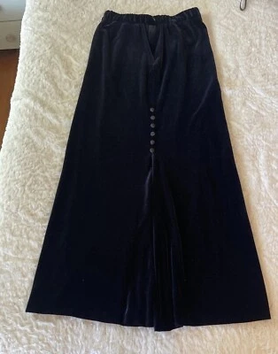 Vintage Maxi Skirt Black Velvet USA Zip Alex Evenings Holiday Quiet Luxury - Image 1 of 4
