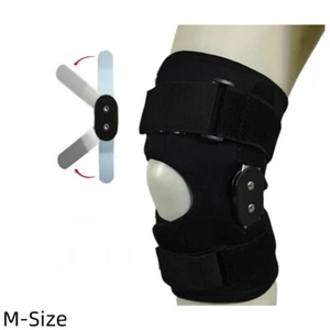 Knee Brace Hinged Compression Sleeve Joint Support Open Patella Stabilizer Wrap - Picture 1 of 8
