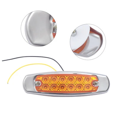 20 PCS Amber Side Marker Light Clearance For Peterbilt 12V 12-LED Truck Trailer - Image 1 of 4