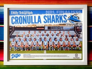 Framed 2020 CRONULLA SHARKS NRL Poster - 62cm x 44.5cm x 3cm - Picture 1 of 2
