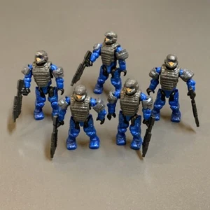 5 Custom Blue Mega Construx Bloks Halo UNSC SPARTAN ODST Marines Figur Spielzeug #U7 - Bild 1 von 4
